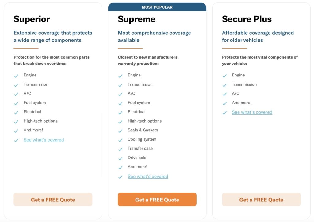 Endurance Warranty Coverage Plans